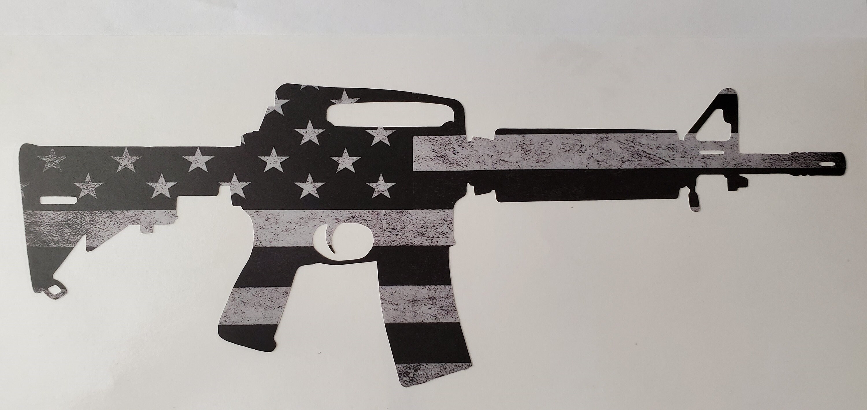 AR 15 Decal Sticker Black White American Flag | Etsy
