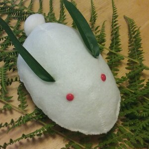 Anime Inspired Snow Bunny Plushie Felt Doll
