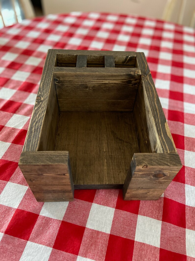 Napkin Holder Rustic Bar Caddy Utensil Holder Straw Holder Etsy
