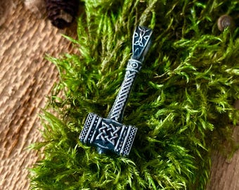 Mjolnir, Thor Hammer Pendant, Viking Hammer,Bronze Mjolnir, Handcrafted Pendant