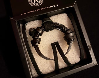 Moon Necklace, hand forged  iron pendant, pagan necklace, iron jewelry, moon pendant, forged necklace, iron art, goth jewelry, pagan pendant