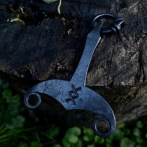 Finnish Mjolnir Pendant, Hand Forged Iron, Celtic Forged Jewelry, Odin Forged, Large Viking Age Thor Hammer Pendant, Viking Jewelry, Norse