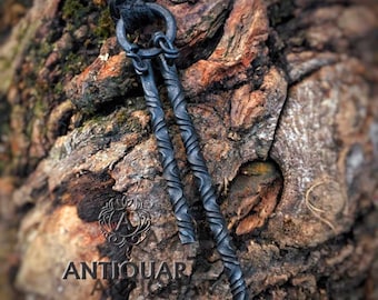 Iron twist pendant 6th anniversary jewelry, 6th anniversary gift for her, iron anniversary, 6th anniversary gift