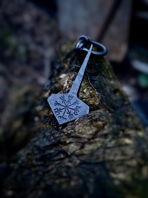 Viking necklace, Viking pendant, Thor’s hammer, iron pendant, iron necklace, Viking compass, mjolnir pendant, mjolnir necklace
