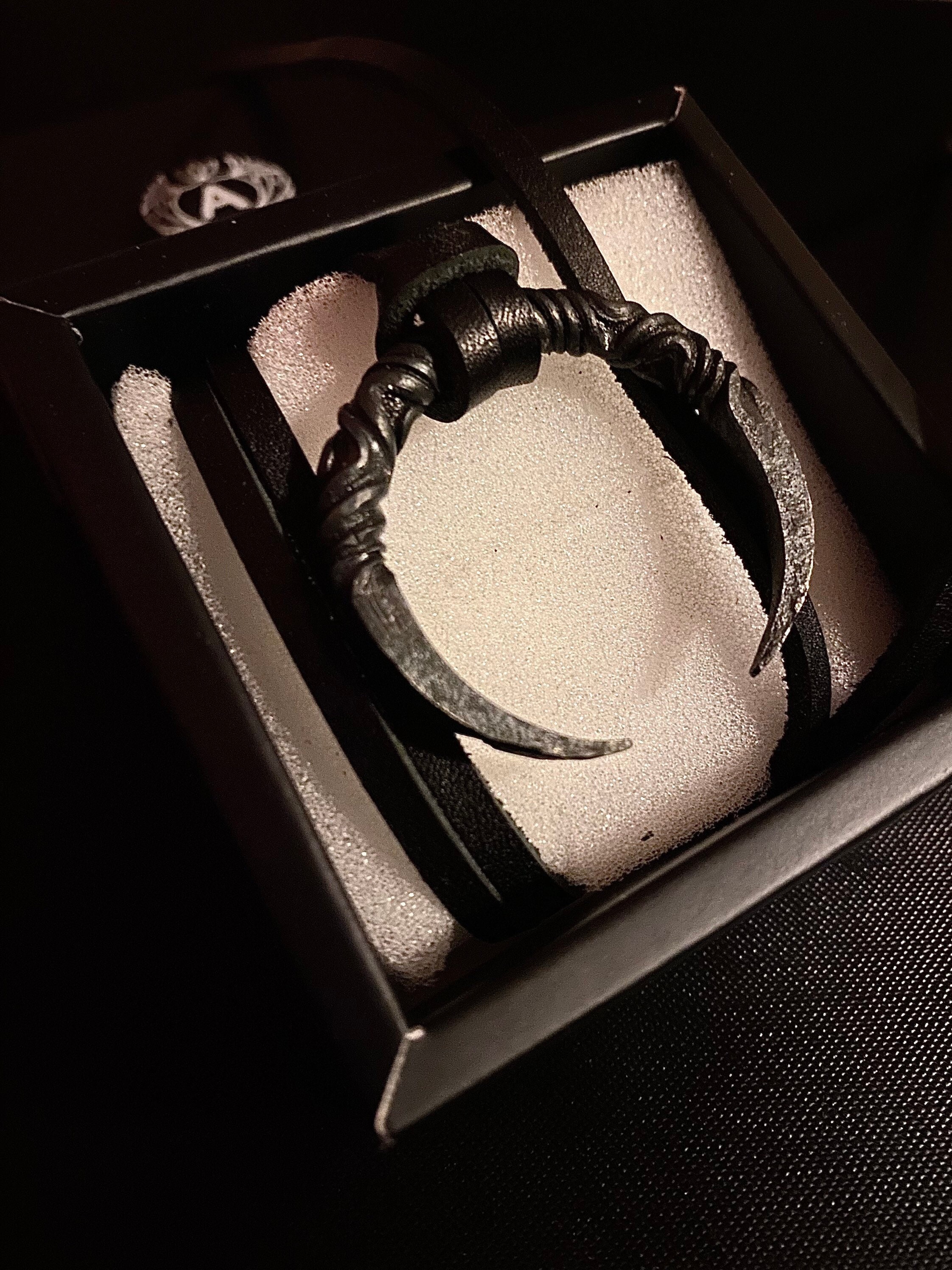 Moon Necklace, hand forged iron pendant, pagan necklace, iron jewelry, moon pendant, forged necklace, iron art, goth jewelry, pagan pendant