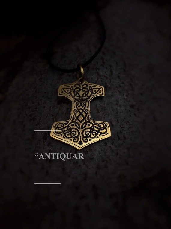 Small Brass Mjolnir Pendant