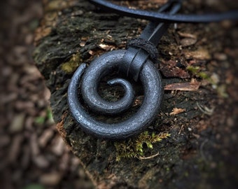 Celtic spiral pendant/hand forged/viking/norse/jewelry/pendant/necklace/forged/blacksmith/steel/iron/vikings/Viking jewelry/iron necklace