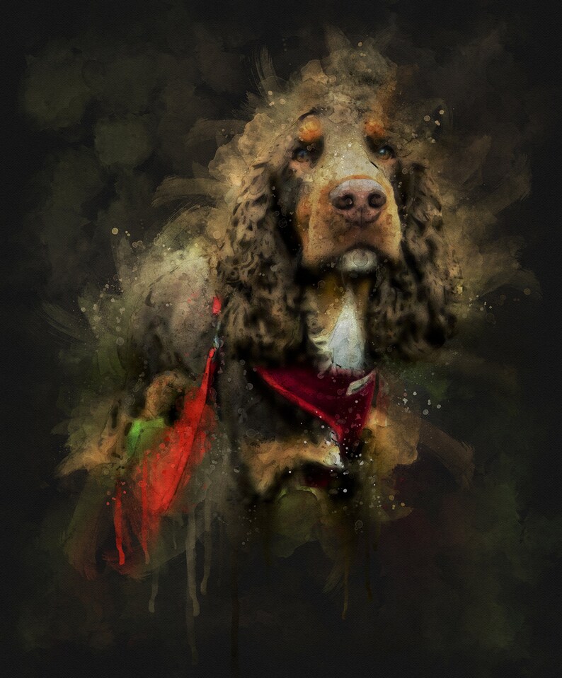 Dog Loverportrait From Photo Watercolor Dog Painting Custom Etsy