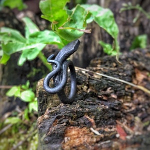 Forged Iron Handmade Viking Snake Nordic Ring