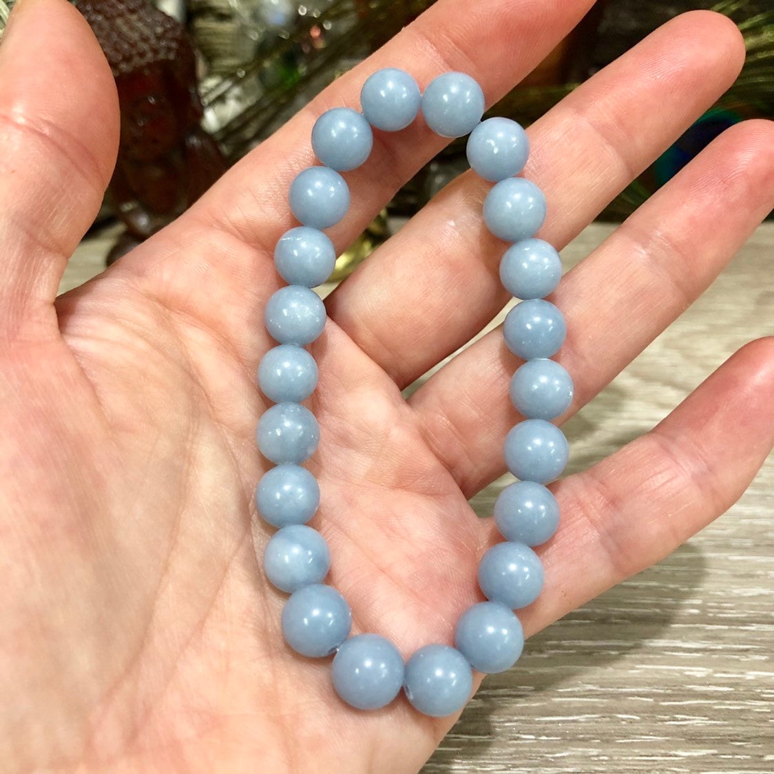 Angelite Bead Bracelet Angelite Bracelet Angelite Beads Etsy