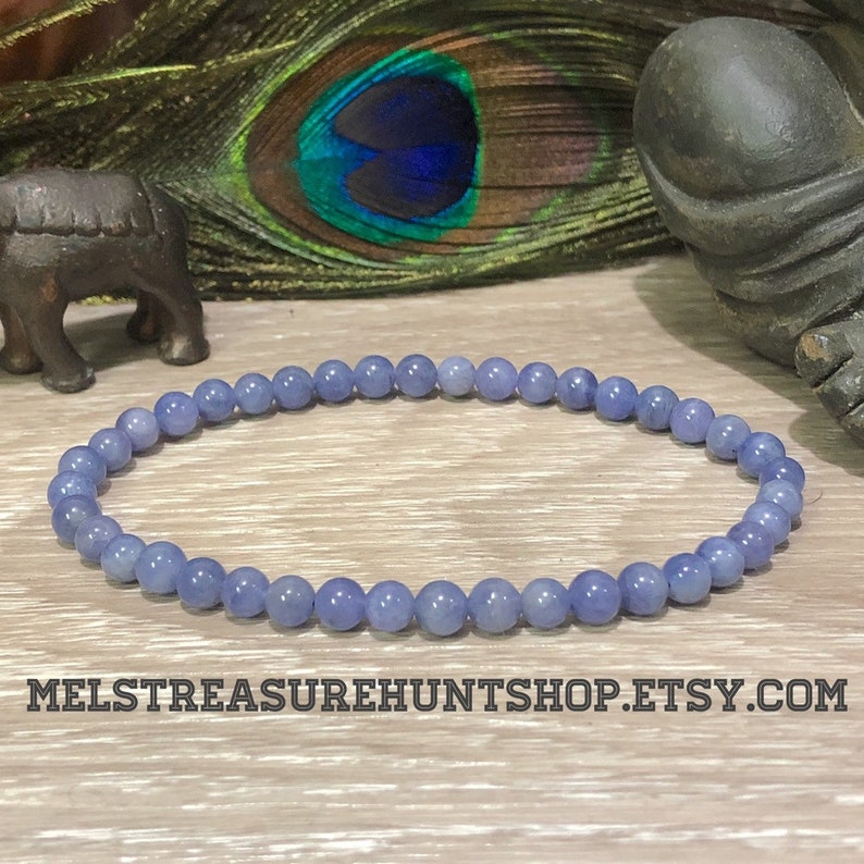 Tanzanite gemstone reiki Tanzanite beaded bracelet dainty crystal healing mala Tanzanite Tanzanite beads minimalist yoga chakra