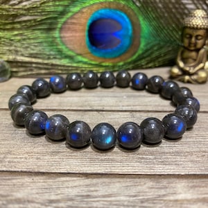 AAA Rare Dark Labradorite bead bracelet, Labradorite bracelet, labradorite beads, labradorite, labradorite mala, gift for him/her
