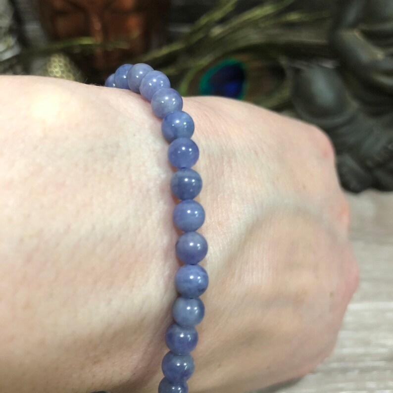 Tanzanite gemstone reiki Tanzanite beaded bracelet dainty crystal healing mala Tanzanite Tanzanite beads minimalist yoga chakra