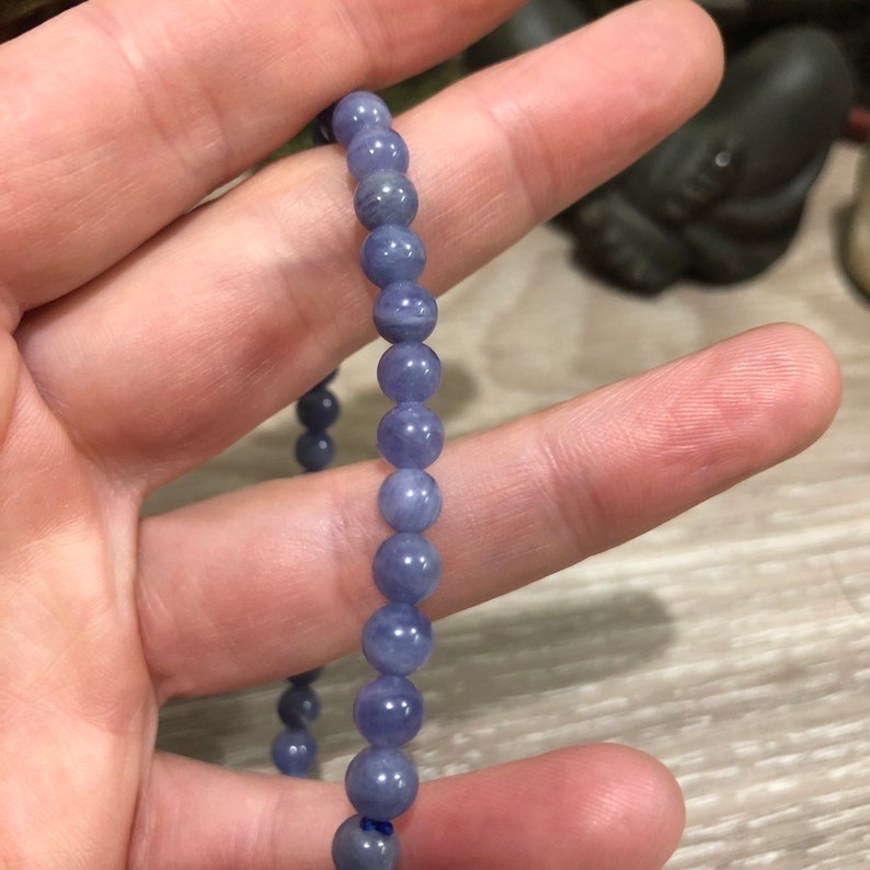 Tanzanite gemstone reiki Tanzanite beaded bracelet dainty crystal healing mala Tanzanite Tanzanite beads minimalist yoga chakra