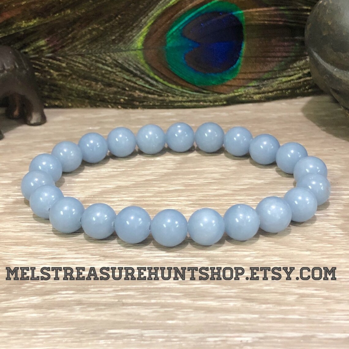 Angelite Bead Bracelet Angelite Bracelet Angelite Beads Etsy