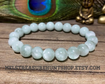 Green Moonstone (Garnierite) Bead Bracelet