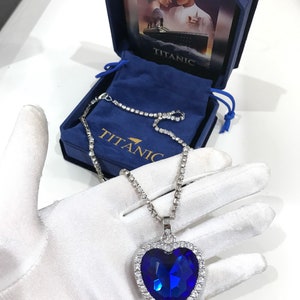 Titanic Necklace , Heart of the Ocean Necklace, Forever Love, Sapphire Necklace , Inspired by Titanic, Rose Necklace from Titanic image 9