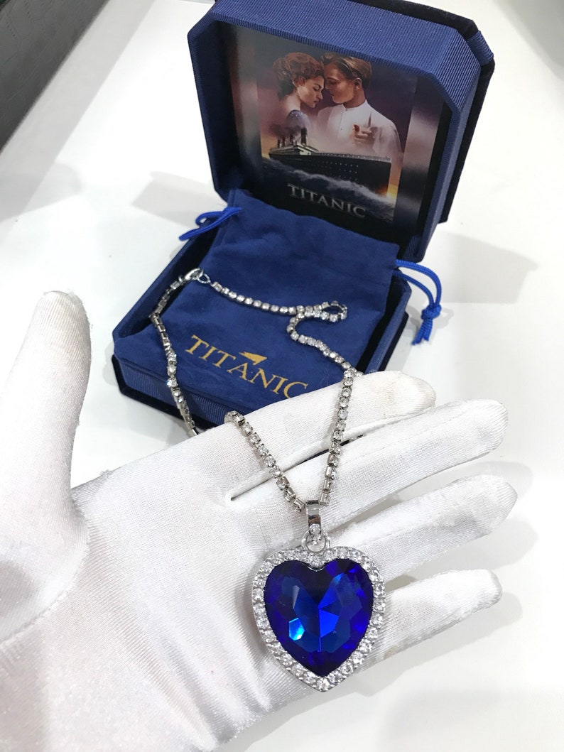 Titanic Necklace , Heart of the Ocean Necklace, Forever Love, Sapphire Necklace , Inspired by Titanic, Rose Necklace from Titanic image 9