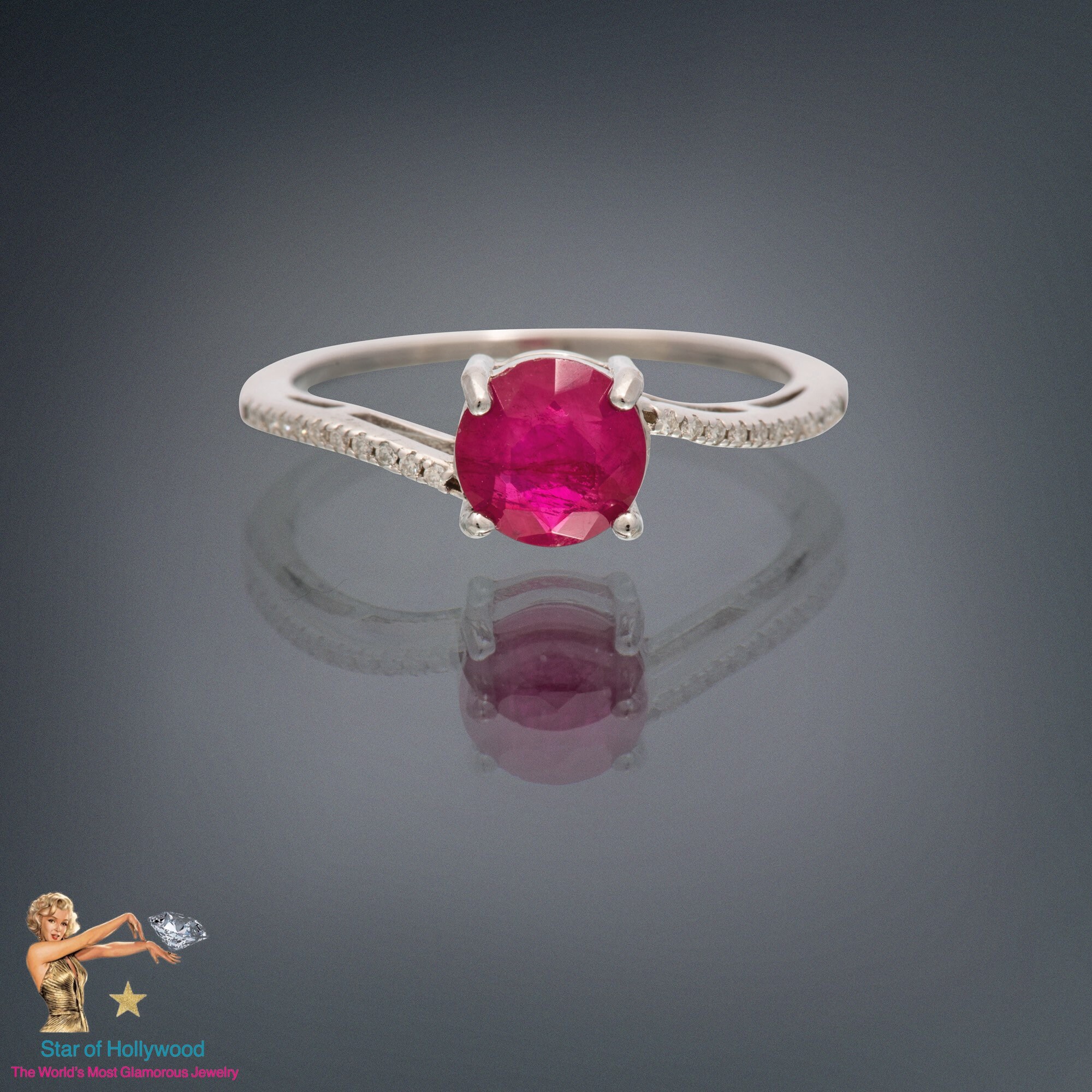 Miraculous Tiny 1ct Natural Mozambican Pink Ruby with 100% Genuine Diamonds, Dainty Ring, Minimalist Ring Promise Engagement Ring 925 Silver