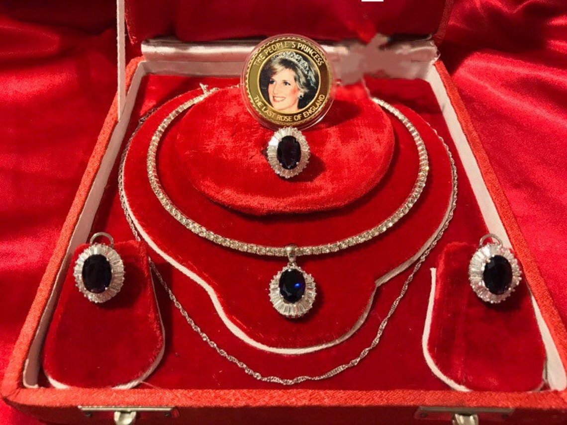 Princess Diana Sapphire and Diamond Jewelry Set Royal | Etsy