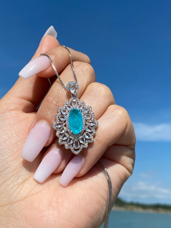 Blue tourmaline deals necklace