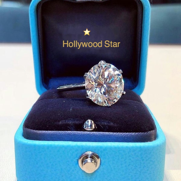 Star of Hollywood, Large Solitaire Promise Engagement Wedding Ring, Diamond Ring, Every Day Dainty Ring, First Love