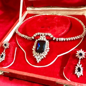 Imperial Elegance Sapphire and Diamond Jewelry Set Inspired - Etsy