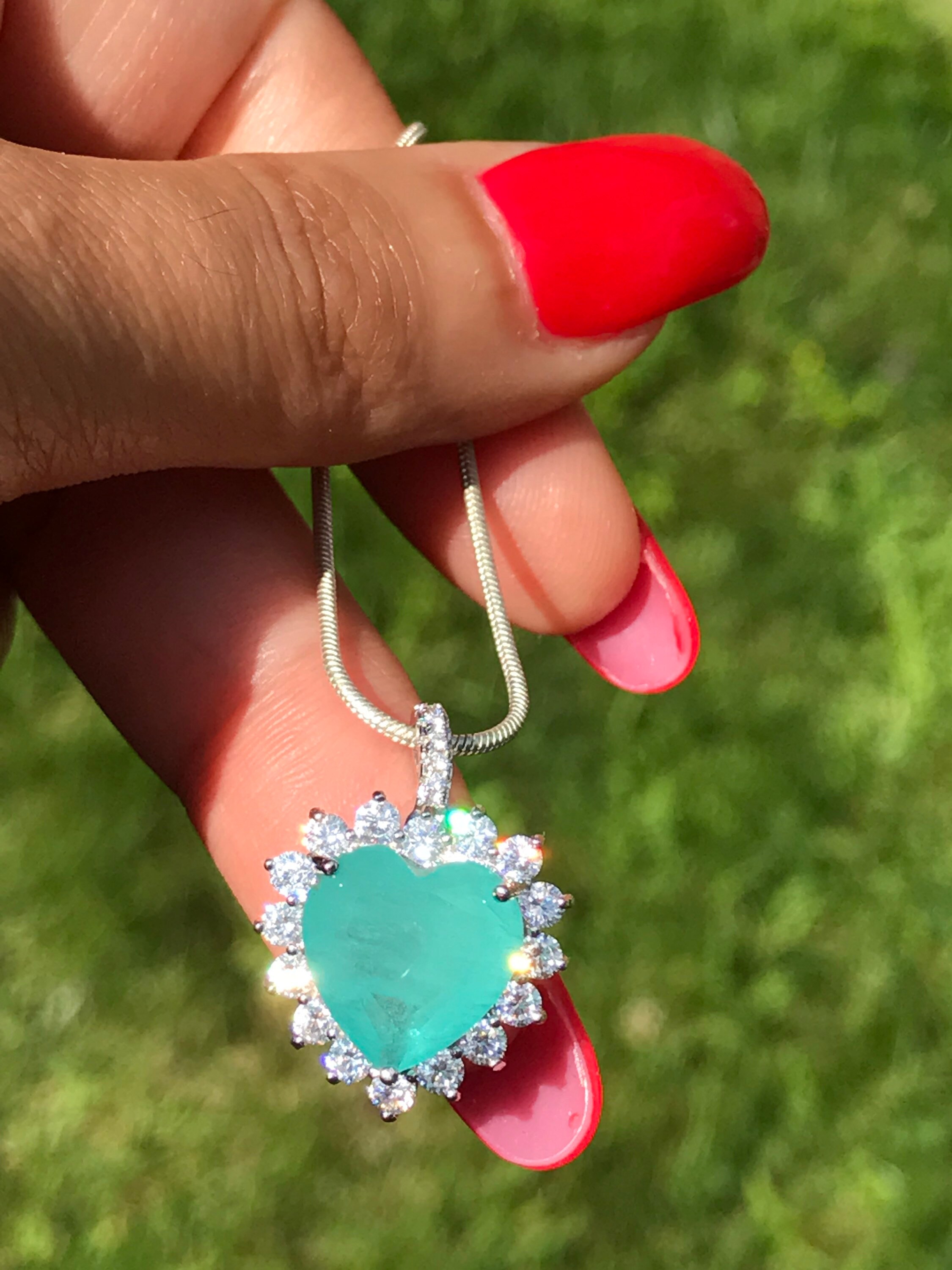 Handmade Pale Blue Natural Emerald Necklace Pendant 925 Etsy