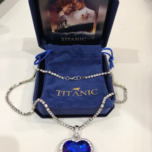 Titanic Necklace , Heart of the Ocean Necklace, Forever Love, Sapphire Necklace , Inspired by Titanic, Rose Necklace from Titanic image 6