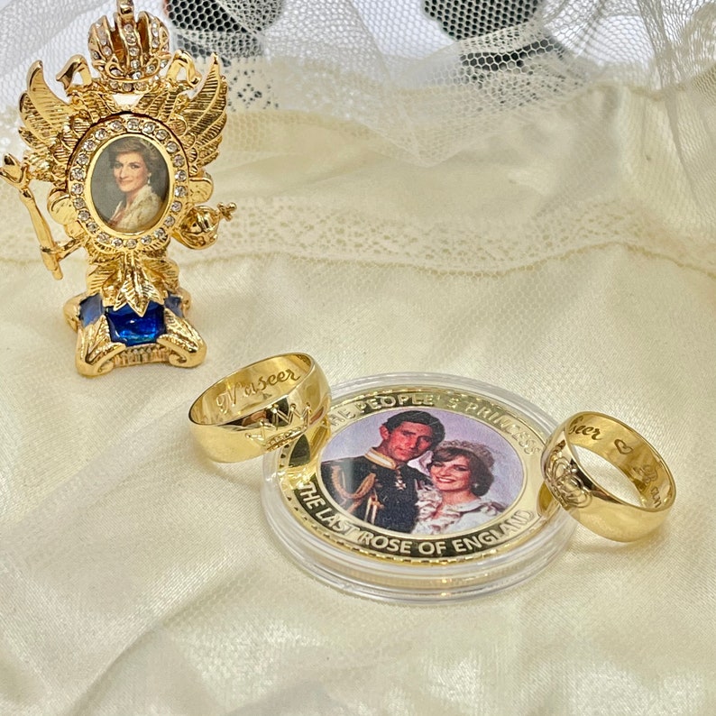 King and Queen Wedding Bands in 18K Solid Italian Gold Etsy