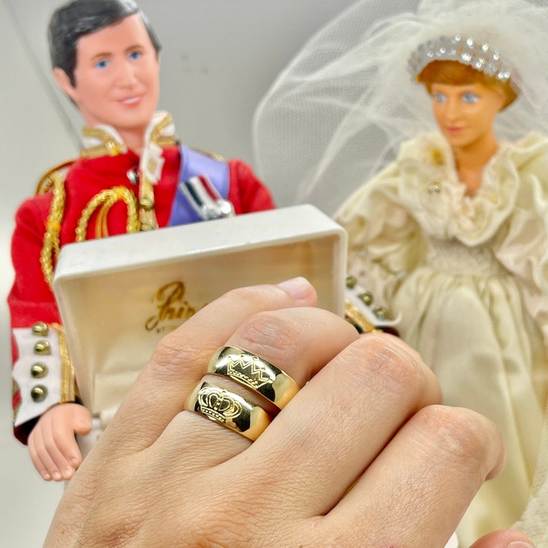 King and Queen Wedding Bands in 18K Solid Italian Gold Etsy