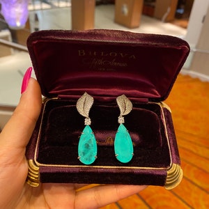 Ice Blue Natural Paraiba Tourmaline Earrings Dangle Drop - Etsy