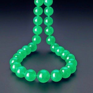 Imperial Natural Burmese Jade Bead Necklace, Handcrafted Masterpiece ...