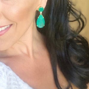 Angelina Jolie Inspired, Famous Hollywood Star, 100% Natural Vibrant Green Emerald Earrings, 18K Yellow Gold Vermeil, Emerald Jewels 画像 9