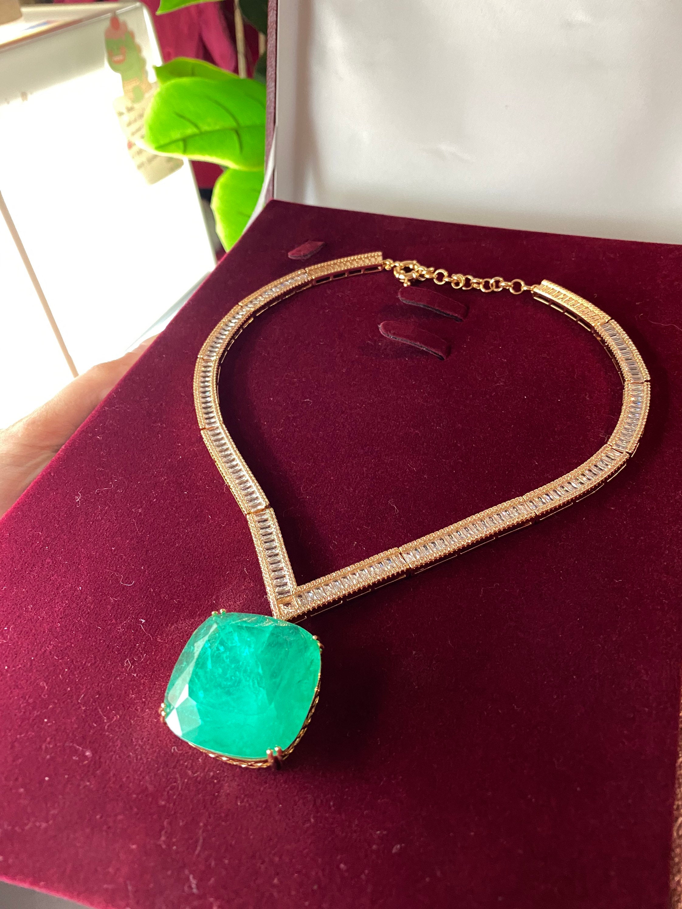 Large Green Amethyst Emerald Cut Pendant Necklace – Wendy Nichol