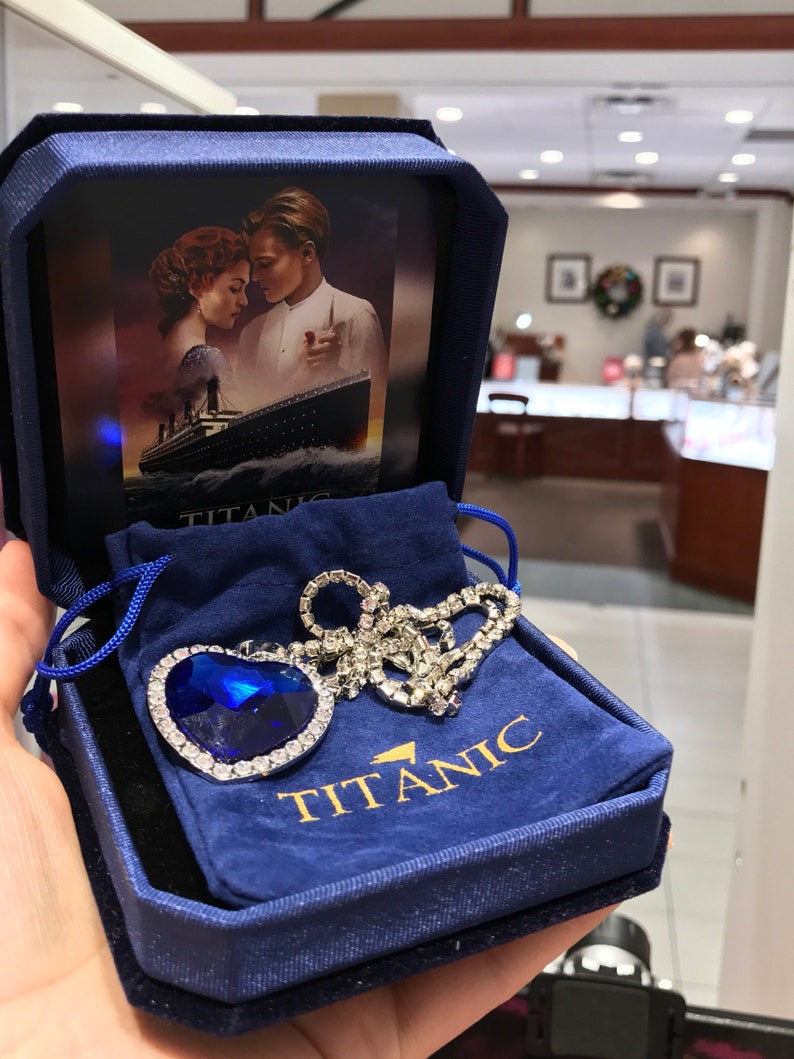 Collier Titanic, collier coeur océan, amour éternel, collier saphir, inspiré du Titanic, collier rose du Titanic image 2