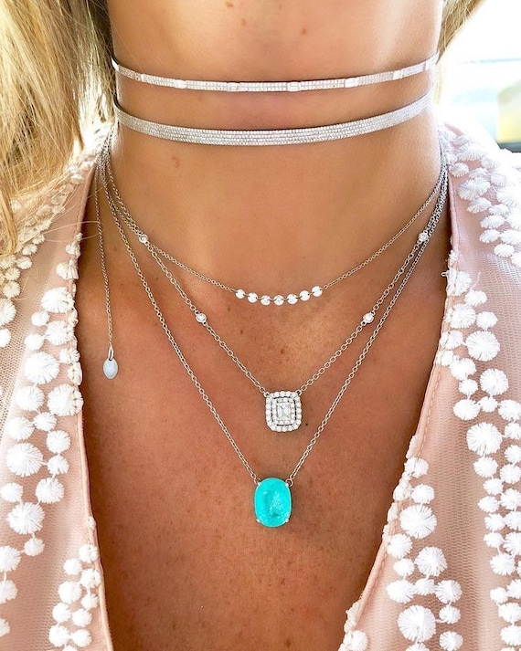 Eye Popping Glowing Natural Paraiba Tourmaline Necklace, Dainty Necklace Pendant, Paraiba Jewelry, Amazing Color & Glow 925 Sterling Silver
