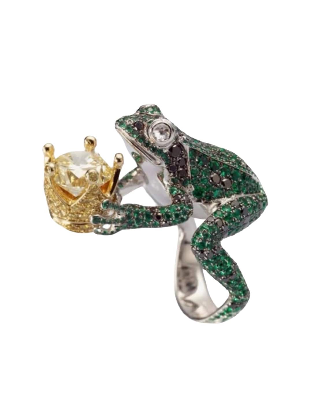 Prince Frog Ring Works His Magic, Romantic Fairytale Jewelry, Emerald ...