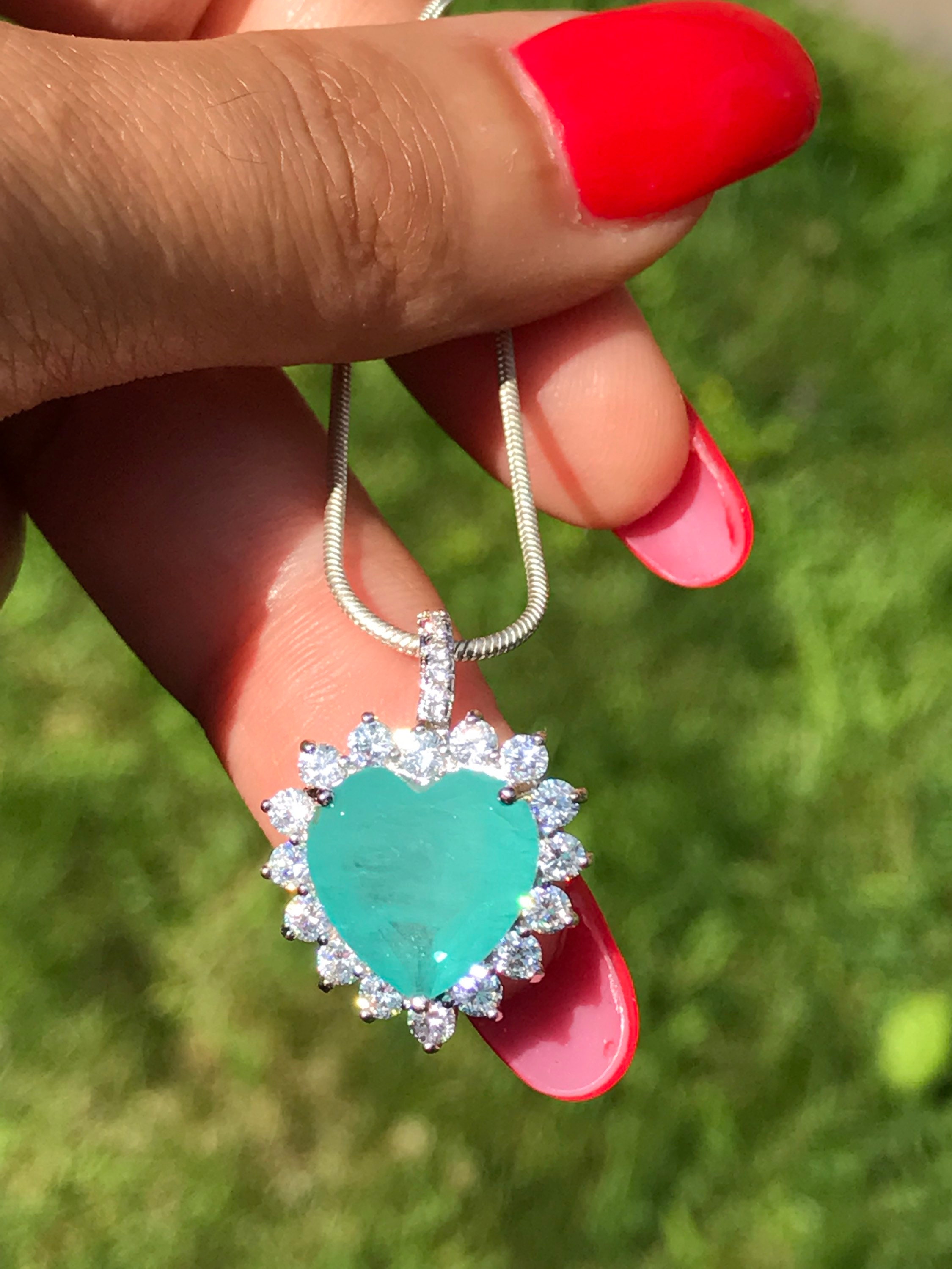 Handmade Pale Blue Natural Emerald Necklace Pendant 925 Etsy