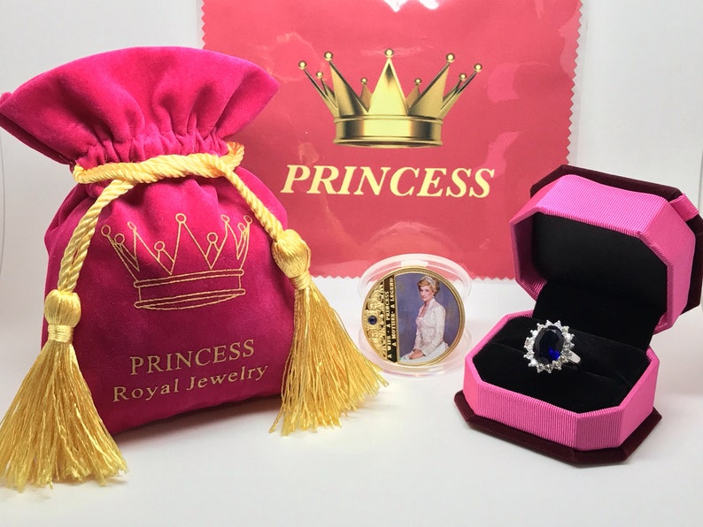 Sapphire and Diamond Ring Princess Diana Style Royal | Etsy