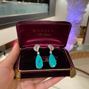 Ice Blue Natural Paraiba Tourmaline Earrings Dangle Drop - Etsy