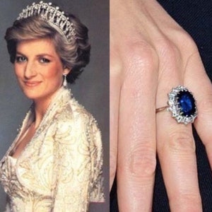 Princess Diana Style Inspired Sapphire and Diamond Ring With Original ...