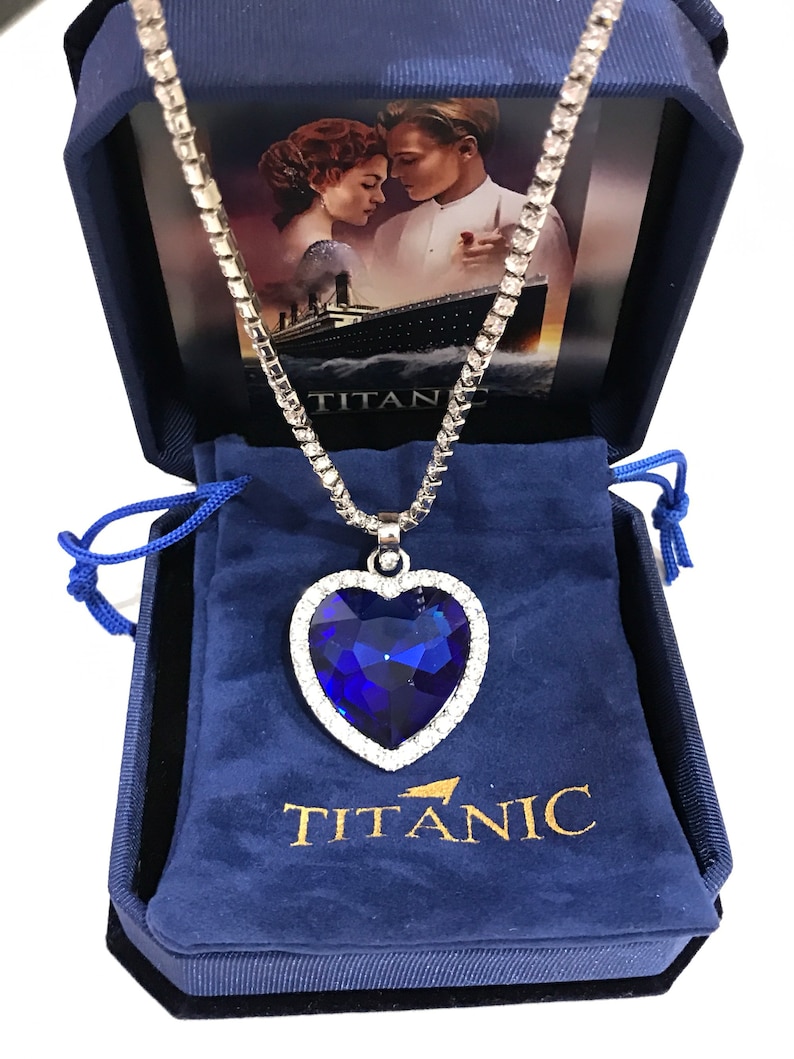 Titanic Necklace , Heart of the Ocean Necklace, Forever Love, Sapphire Necklace , Inspired by Titanic, Rose Necklace from Titanic 画像 7