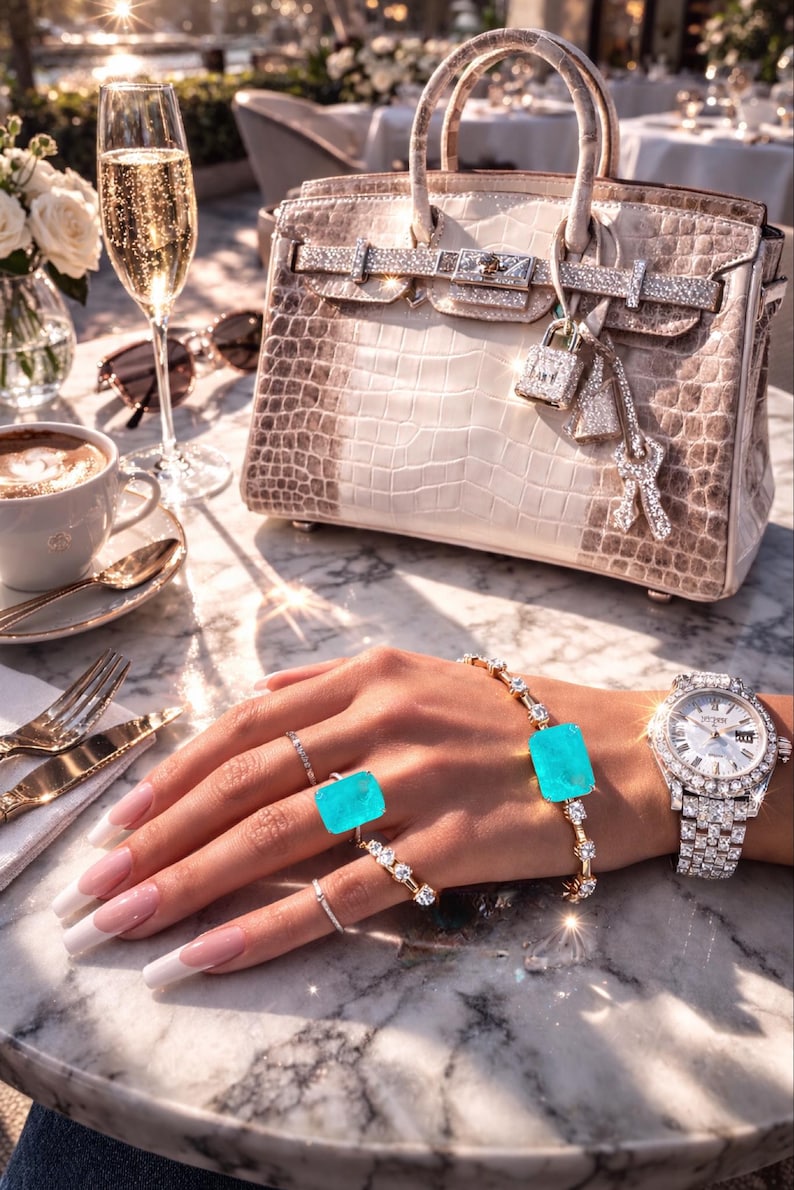 Lady America, Glowing Paraiba Tourmaline Bracelet, Minimalist Gold or Silver Bracelet, Dainty Crystal Bracelet, Luxury Gift for Her image 7
