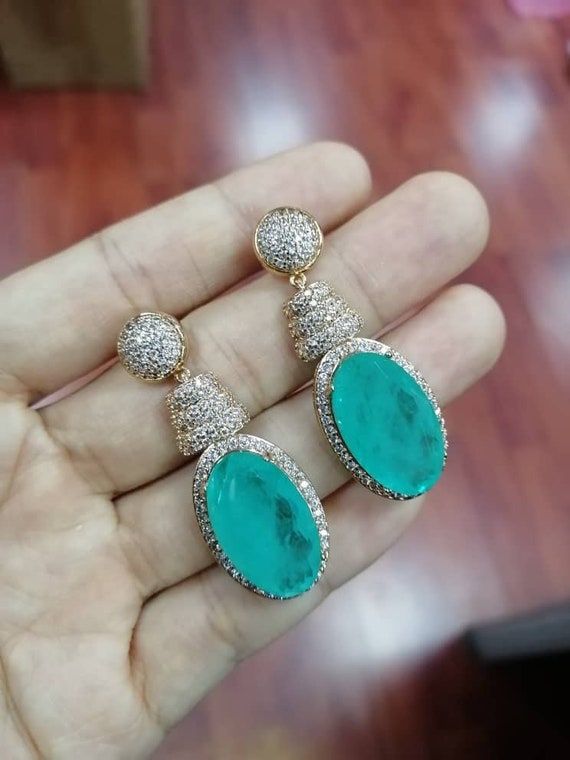 Glowing! Neon Emerald Earrings, Colombian Emerald
