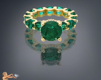 Bague multi pierres précieuses émeraude de Zambie 100 % véritable vert forêt, chef-d'oeuvre artisanal, bague émeraude naturelle, bague de fiançailles émeraude