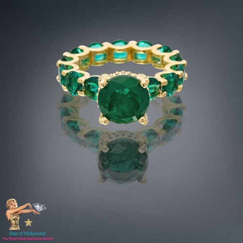 Bague multi pierres précieuses émeraude de Zambie 100 % véritable vert forêt, chef-d'oeuvre artisanal, bague émeraude naturelle, bague de fiançailles émeraude