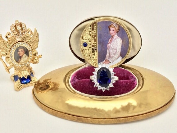 Sapphire and Diamond Ring, Princess Diana Style Ro