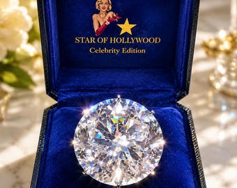 Crown of Light 100 Carat Diamond Ring • Huge Round Crystal Ring • Statement Engagement Ring • Celebrity Style Jewelry • Size 7 Gift for Her