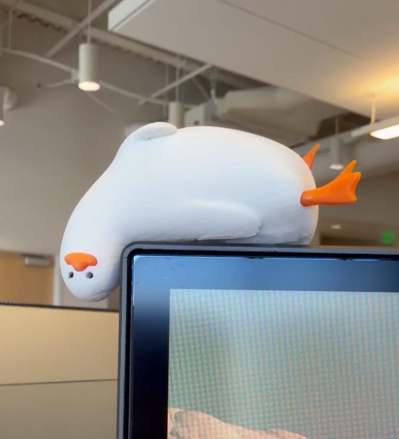 3D Printed Monitor Goose Emotional Support – Desk Buddy, Office Decor ...